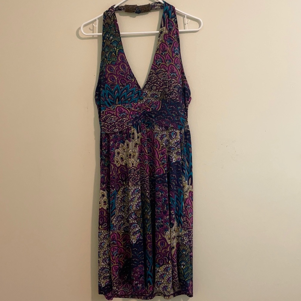 Multicolored backless dress